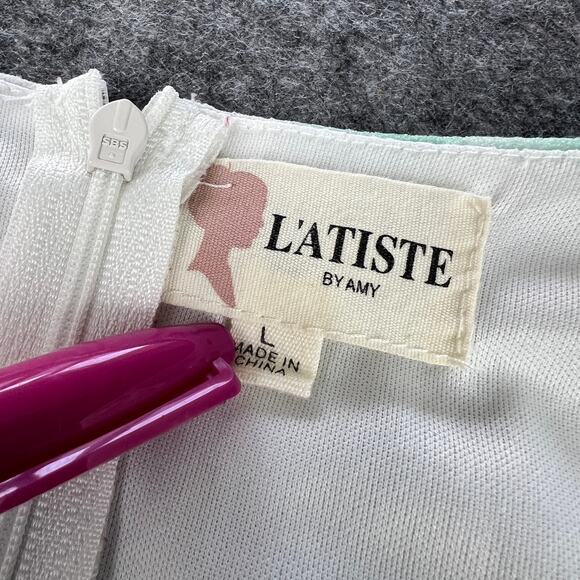 Reformation L’Atiste‎ by Amy Watercolor Cut-out Mini Dress Size L - Picture 7 of 7